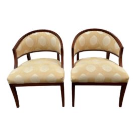 Hickory Chair Company Claude Curve Back Accent Chairs, a Pair