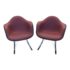 Herman Miller Eames Maroon Fabric + Walnut Runner Rocker Chairs - a Pair. Original Price: $1,990