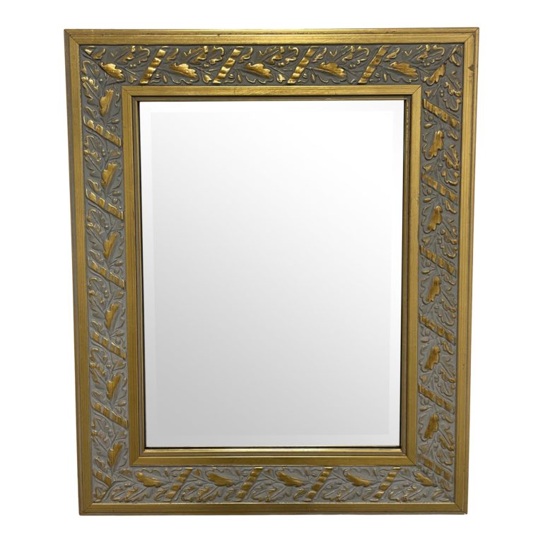 Mid-20th Century Gold Finish Wood Framed Ornate Wall Mirror | Design Plus Gallery