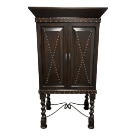 Contemporary Mission Style Nailhead Armoire