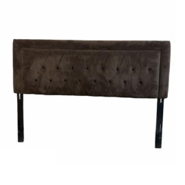 Skyline Brown Velour Tufted Headboard, a Queen