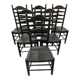 Early 21st Century Italian Ladder Back Dining Chairs - Set of 6
