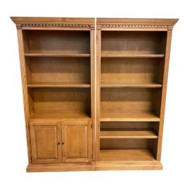 Early 21st Century Neo-Classical Revival Pine Bookcases - a Pair