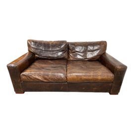 Restoration Hardware Maxwell Leather Luxe Sofa. Original Price: $6,395