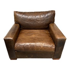 Restoration Hardware Maxwell Leather Luxe Arm Chair. Original Price: $3,400