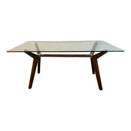 Crate & Barrel Strut Walnut Desk / Dining Table. Original Price: $999
