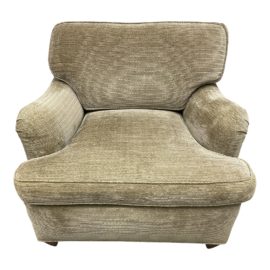 Late 20th Century Custom Rolled Arm Celadon Chennile Lounge Chair