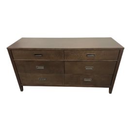 Crate & Barrel Blake Tovin Arch Brown Six Drawer Dresser. Original Price: $1,100