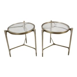 John Pomp Stites Molten Glass + Side Tables, a Pair