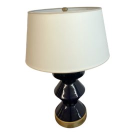 Visual Comfort Zig Zag Navy + Gold Table Lamp. Original Price: $699