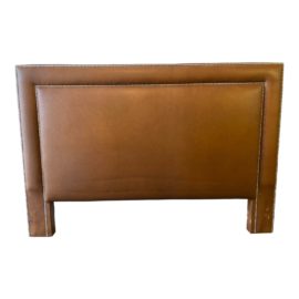 California King Size Custom Leather + Nailhead Headboard