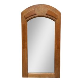 Antique Arched Wood Wall Mirror