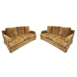 Pair of Randolph & Hein Rolled Arm Sofas. Original Price: $25,000