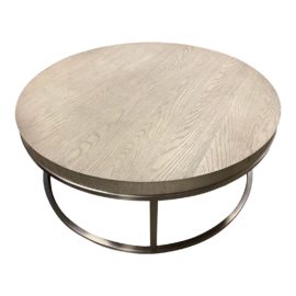 Restoration Hardware Nicholas Oak Round Coffee Table. Original Price: $2,320