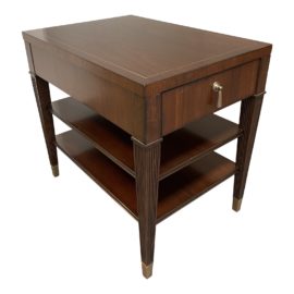 Lexington Walnut Inlay Open Shelf Nightstand