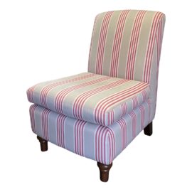 Pottery Barn Upholstered Striped Slipper Chair. Original Price: $399