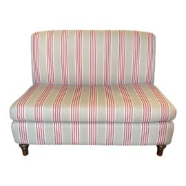 Pottery Barn Upholstered Striped Bench Banquette. Original Price: $599