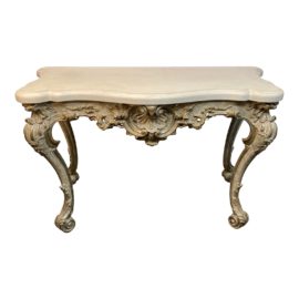 Dennis & Leen Italian Console + French Limestone Top. Original Price: $12,740