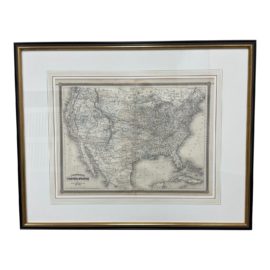 Alvin A. Johnson Vintage Map of United States - Custom Framed