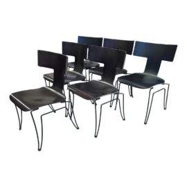 1980's Donghia John Hutton Model Anziano Klismos Stackable Chairs- Set of Six