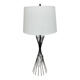 Contemporary Black Metal Sculptural Table Lamp