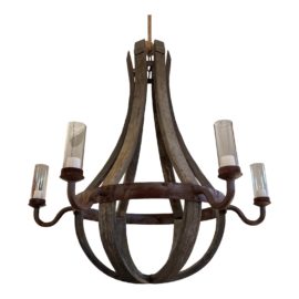 Restoration Hardware Outdoor Wine Barrel Chandelier. Original Price: $2,261