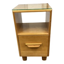 Heywood Wakefield Nightstand + Glass Top