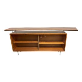 Custom Design Rusty Dobbs Live Edge + Glass Walnut Sideboard