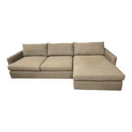 Crate & Barrel Two-Piece Lounge Sectional - Taft Steel. Original Price: $3,098