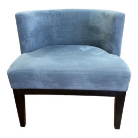 Contemporary Micro Fiber Blue Curved Accent Chair