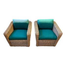 Gumps Wicker Chairs - a Pair