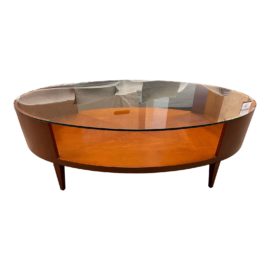 Conde House Joy & Alan Ohashi Nikki Maple + Glass Coffee Table. Original Price: $3,000