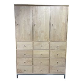 Room & Board Linear Stainless Steel + Maple Custom Cabinet. Original Price: $4,700