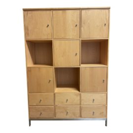 Room & Board Linear Stainless Steel + Maple Custom Cabinet. Original Price: $4,700