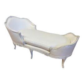 Eloquence Marie Antoinette Chaise in Weathered White. Original Price: $4,700