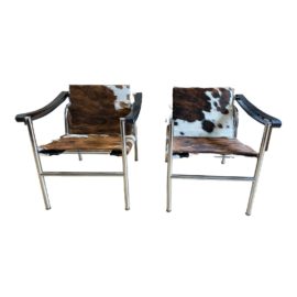 Cassina Le Corbusier’s Lc1 Sling Chairs, a Pair. Original Price: $5,490
