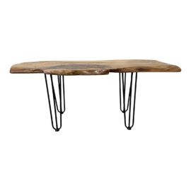 Bob Baker Handcrafted Redwood Live Edge + Epoxy Coffee Table