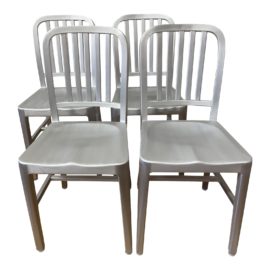 Euro Style Aluminum Cafe Dining Chairs - Set of Four. Original Price: $780