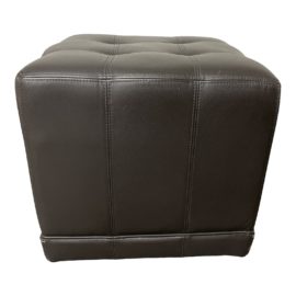 Contemporary Espresso Blind Tufted Square Ottoman