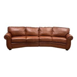 Palliser Viceroy Curved Espresso Curved Arm Sofa