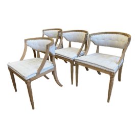 Restoration Hardware Demi-Lune Dining Chairs, a Set of Four