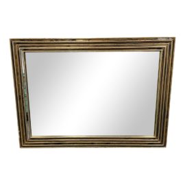 Rustic Gold Leaf + Black Wood Frame Mirror