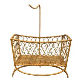 Late 20th Century Rattan Woven Crib