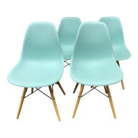 Herman Miller Charles & Ray Eames Aqua Sky Chairs , Set of Four