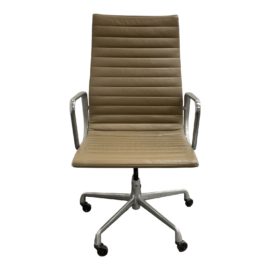 Herman Miller Style Mushroom Leather High Back Management Office Chair