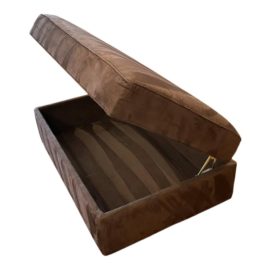 Crate & Barrel Axis Microfiber Storage Ottoman