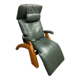 Human Touch the Perfect Chair Green Leather Electric Recliner. Original Price: $3,000