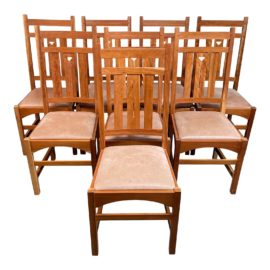 Craftsman House Maple Dining Chairs - Set of Eight. Original Price: $6,400