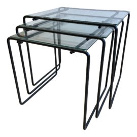 Crate & Barrel Metal + Glass Nesting Tables