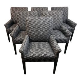 A. Rudin Custom Ar-492 Arm Chairs, Set of Six